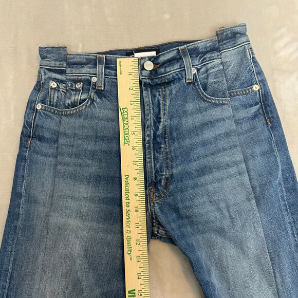 Revolve EB Denim Jeans Womens 26 Split Hem Button Fly Asymmetrical Retro USA NWT - Picture 6 of 14